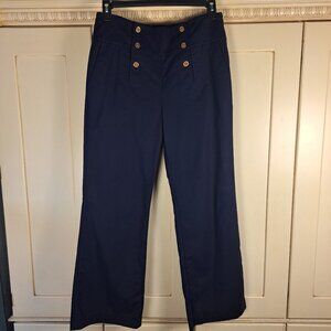 Lauren Ralph Lauren Navy Wide Leg High Waist Sailor Dress Pants Sz 12P